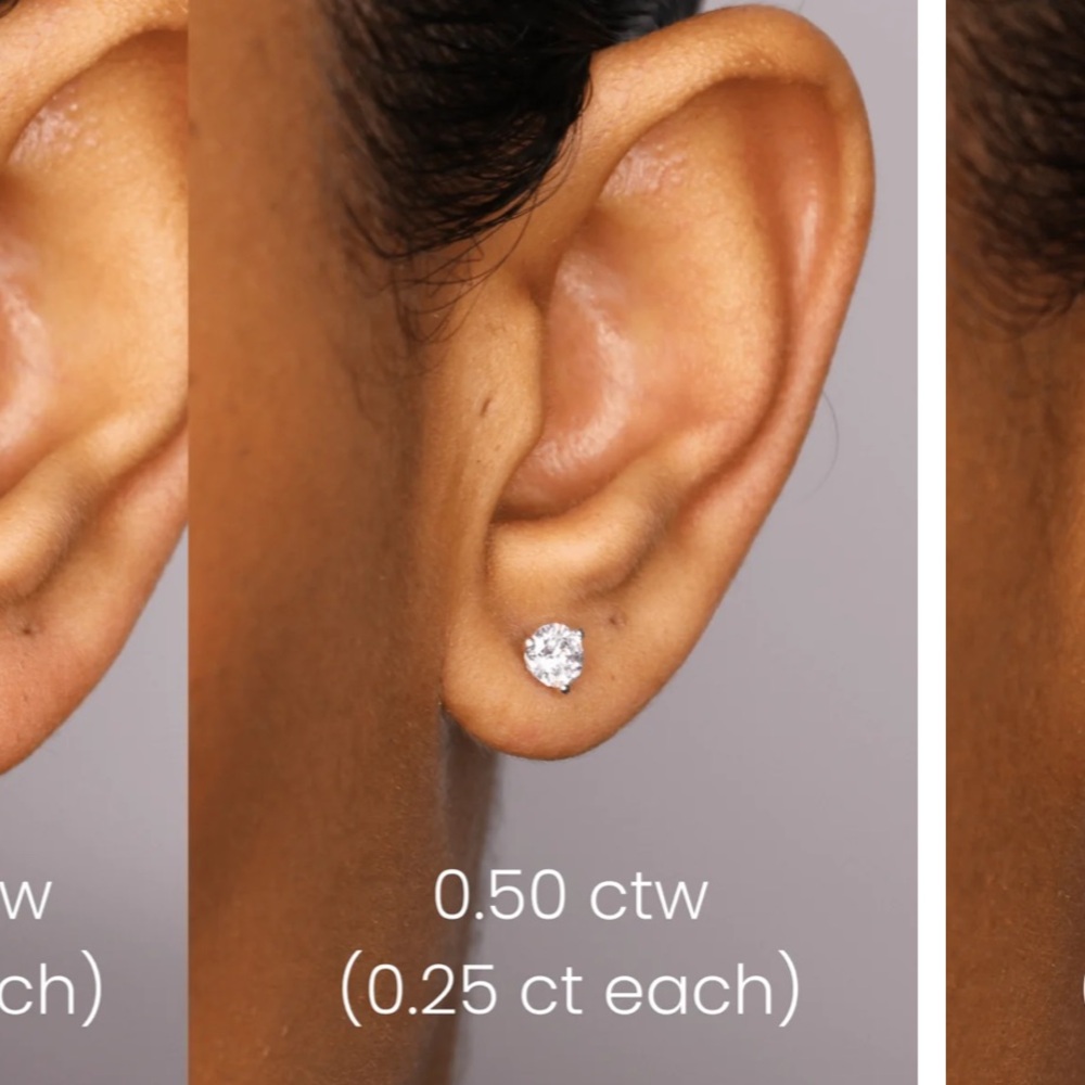 14K Round Lab Grown Diamond Stud Earrings